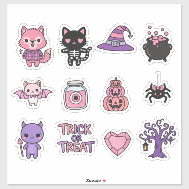 Adorable Kawaii Halloween Sticker Pack (Sheet)