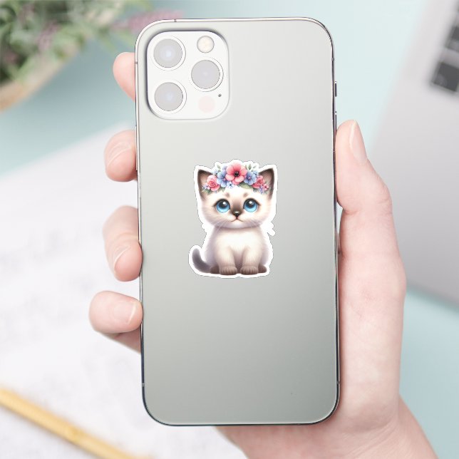 Adorable Kawaii Kitten Sticker (Phone)