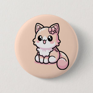 Adorable Kawaii Kitty 6 Cm Round Badge