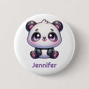 Adorable Kawaii Panda Personalised Design 6 Cm Round Badge