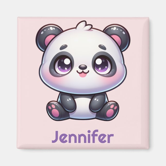 Adorable Kawaii Panda Personalised Design Magnet (Front)