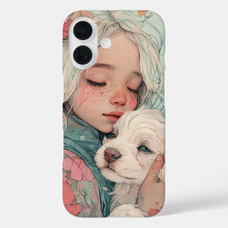 Adorable Kid & Puppy Illustration Case for iPhone