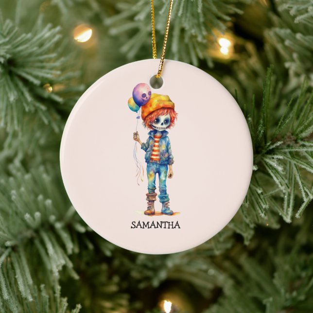 Adorable Kid Zombie - Cute Halloween (2) Ceramic Tree Decoration (Tree)