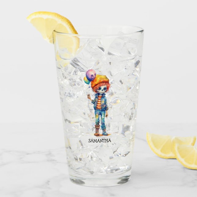 Adorable Kid Zombie - Cute Halloween (2) Glass (Front Ice)