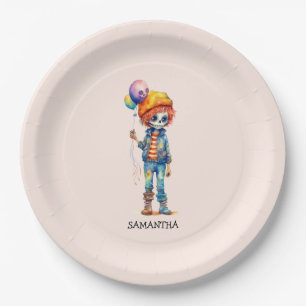 Adorable Kid Zombie - Cute Halloween (2) Paper Plate