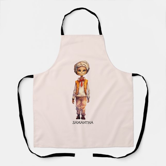 Adorable Kid Zombie - Cute Halloween Apron (Front)