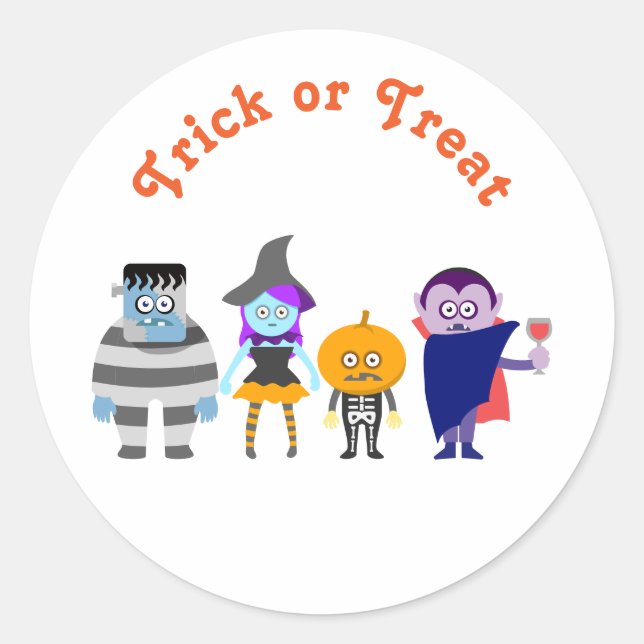 Adorable Kids Halloween Costume Party Classic Round Sticker (Front)
