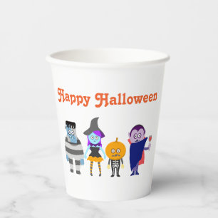 Adorable Kids Halloween Costume Party Paper Cups