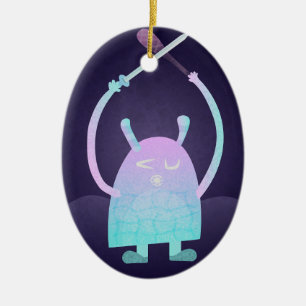 Adorable Kids Monster Character Ceramic Tree Decoration