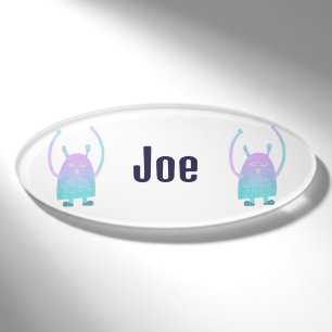 Adorable Kids Monster Character Name Tag