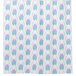 Adorable Kids Monster Character Shower Curtain