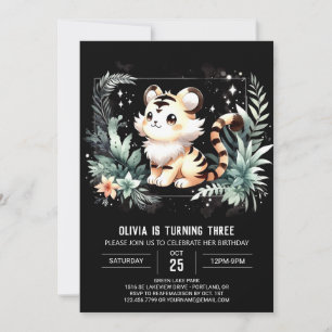 Adorable Kids Tiger Birthday Invitation