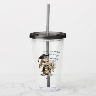 Adorable Kindergarten Graduate Bunny Illustration Acrylic Tumbler