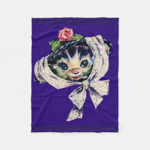 adorable kitten cat in a kitten cat hat fleece blanket