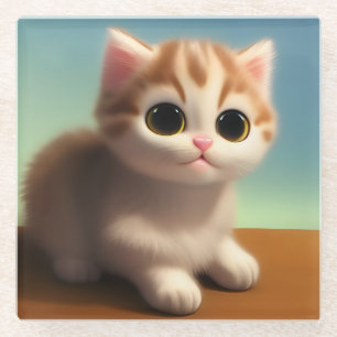 Adorable Kitten Glass Coaster