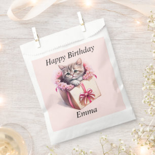 Adorable Kitten in a Box Birthday Gift Favour Bags