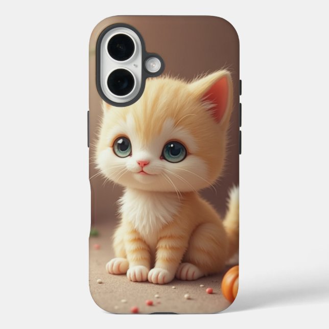 Adorable Kitten iPhone 16 Case (Back)