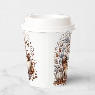 Adorable Kitten paper Coffee Cup Whimsical Cat