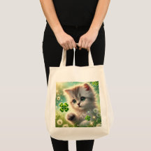 Adorable Kitten St. Patricks 4-leaf Clover