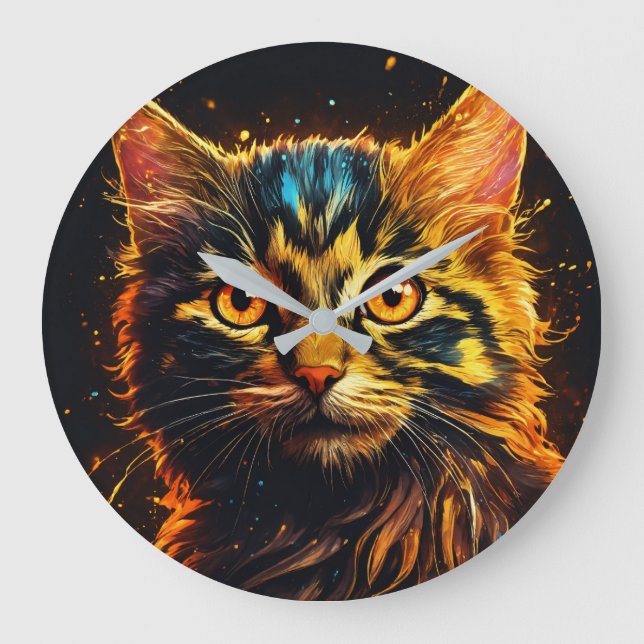 Adorable Kitten Wall Clock for Feline fans (Front)