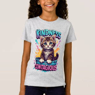 Adorable Kitten With Bright Watercolor Splash T-Shirt