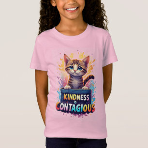 Adorable Kitten With Bright Watercolor Splash T-Shirt