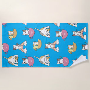 Adorable Kitty Cats Beach Towel