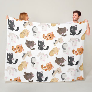 Adorable Kitty Cats Fleece Blanket