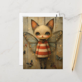 Adorable Kitty Fairy Postcard