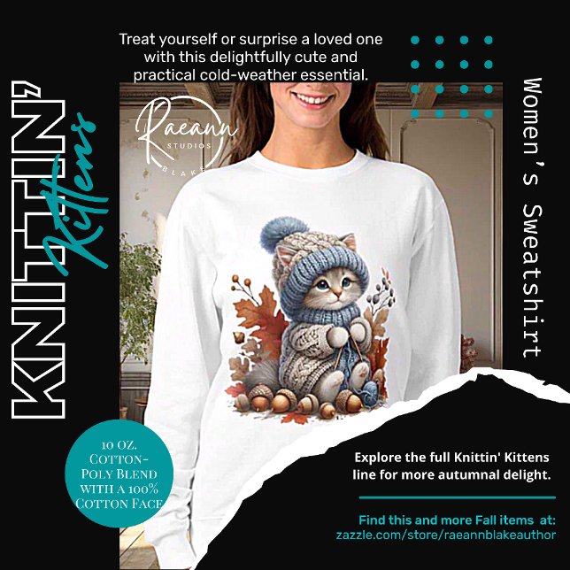 Adorable Knittin' Kittens Women's Sweatshirt (Creator Uploaded)