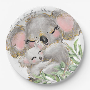 Adorable Koala Baby, Mum Baby Shower Paper Plate