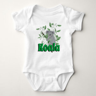 Adorable Koala Bear Climbing Eucalyptus Tree Baby Bodysuit