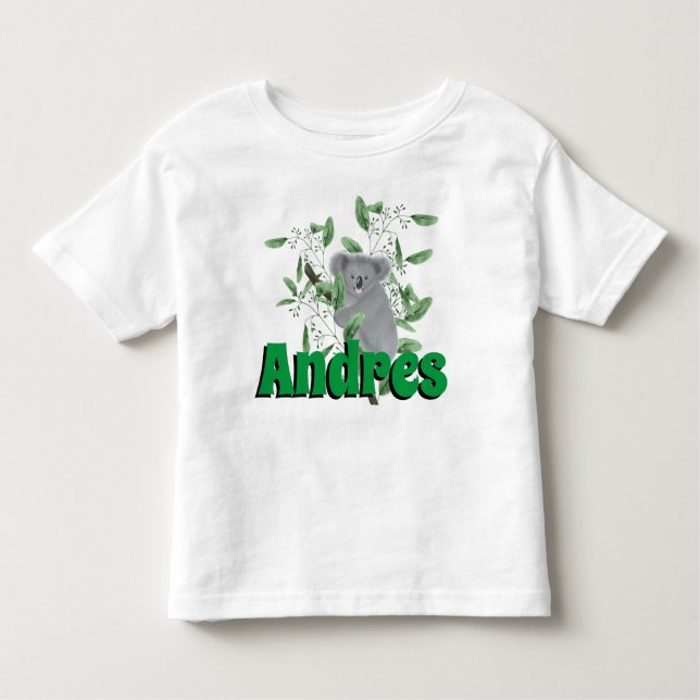 Adorable Koala Bear Climbing Eucalyptus Tree Toddler T-Shirt (Front)