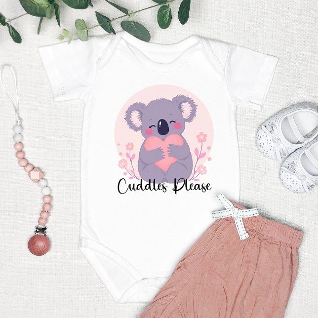 Adorable Koala Bear "Cuddles Please"  Baby Bodysuit (Creator Uploaded)