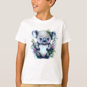 Adorable Koala Bear in a Field of Flowers  T-Shirt
