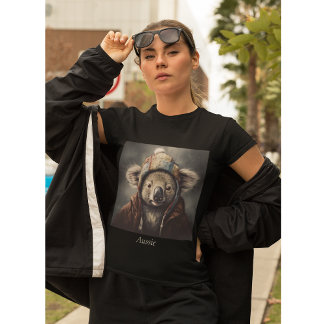 Adorable koala wearing cute hat cusomizable T-Shirt