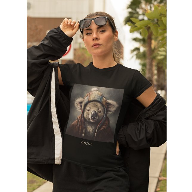 Adorable koala wearing cute hat cusomizable  T-Shirt (Creator Uploaded)