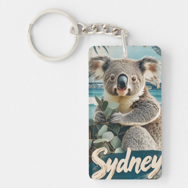 Adorable Koala with Sydney Harbor Bridge Key Ring (Front)