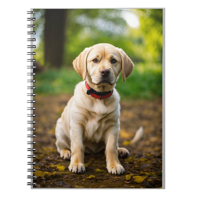 Adorable Labrador Dog Illustration – Cute Puppy Notebook (Front)