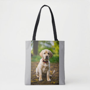 Adorable Labrador Dog Illustration – Cute Puppy Tote Bag