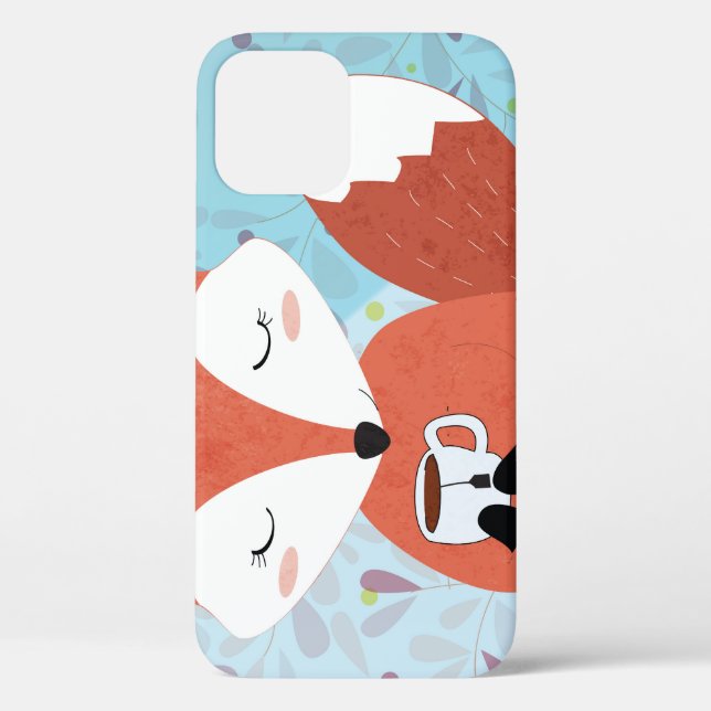 Adorable Lady Fox Leaf Background Case-Mate iPhone Case (Back)