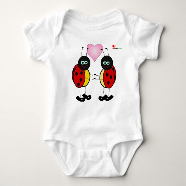Adorable Ladybug Baby Bodysuit  (Front)
