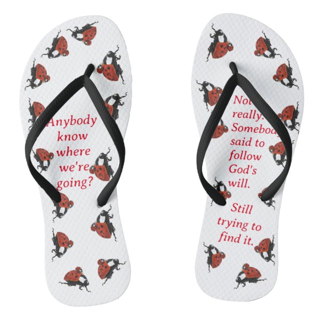 Adorable Ladybug Christian  Jandals (Footbed)