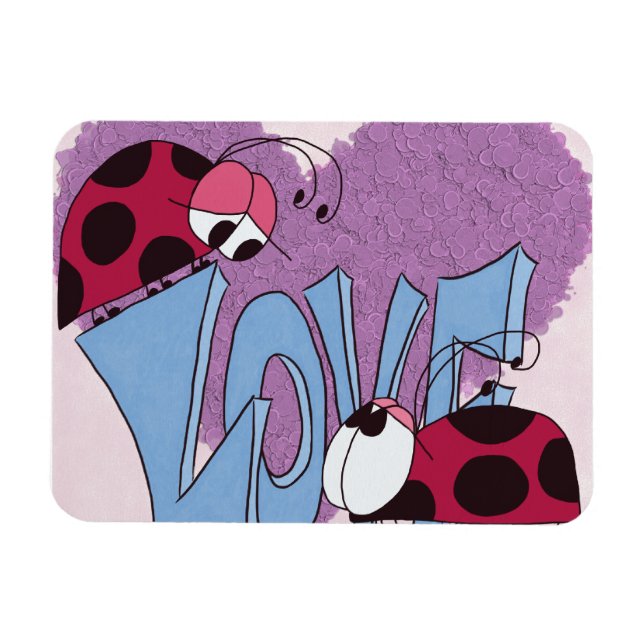 Adorable Ladybug Love Cartoon Magnet (Horizontal)