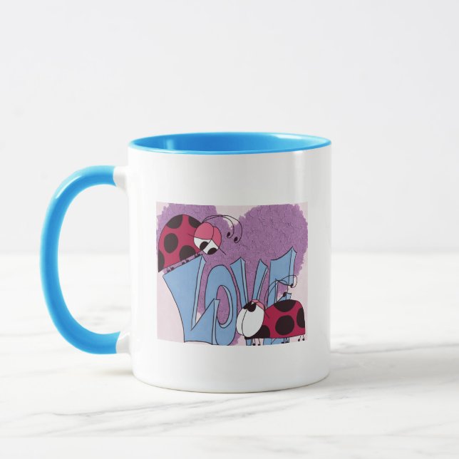 Adorable Ladybug Love Cartoon Mug (Left)