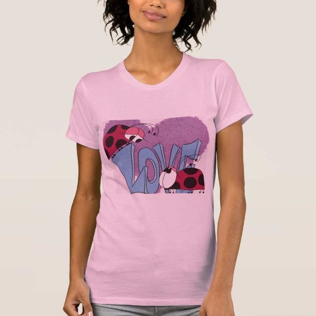 Adorable Ladybug Love Cartoon T-Shirt (Front)