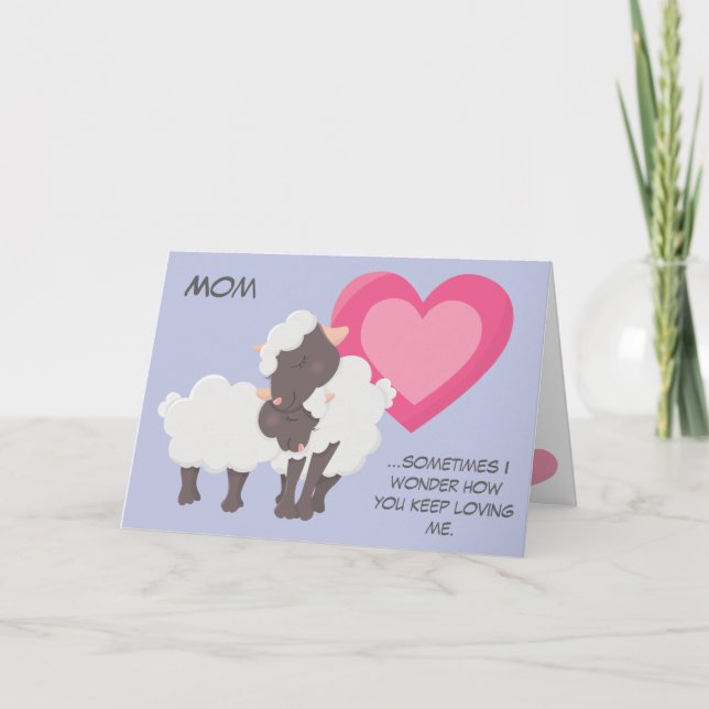 Adorable Lamb and Mum Mother's Day Card (Front)