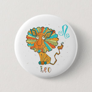Adorable Leo Lion 6 Cm Round Badge