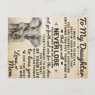 Adorable Letter To Daughter | Lovely Gift Announcement Postcard