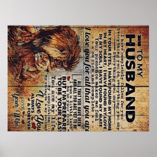 Adorable Letter To Husband   Lovely Gift To My Man Poster